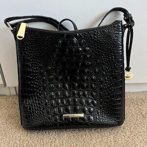 Brahmin Katie Crossbody Black Croc Leather